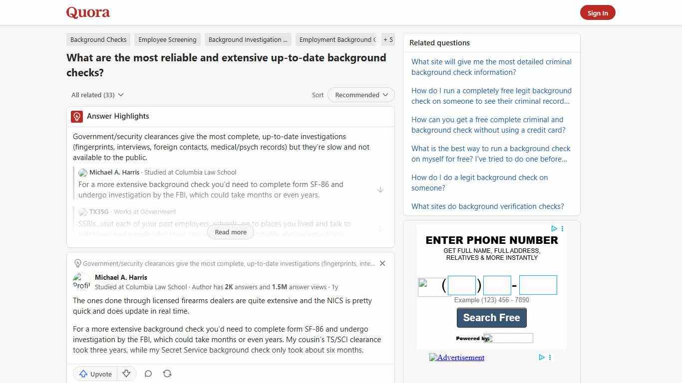 What are the most reliable and extensive up-to-date background checks? - Quora